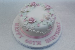 60th birthday cake with roses